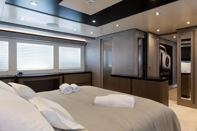 Cerri 102’ Flying Sport, aft deck — Menorca Yacht Rental, Menorca. Cerri 102’ Flying Sport — 31m