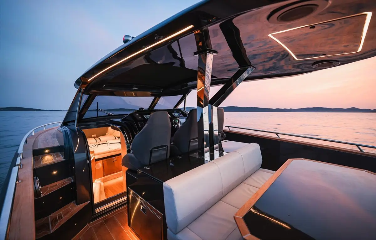 Forza 37, aft deck — Menorca Yacht Rental, Menorca. Forza 37 — 20m
