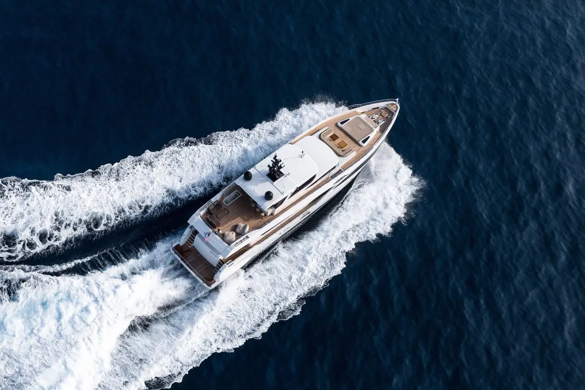 Majesty 100, main deck — Menorca Yacht Rental, Menorca. Majesty 100 — 32m