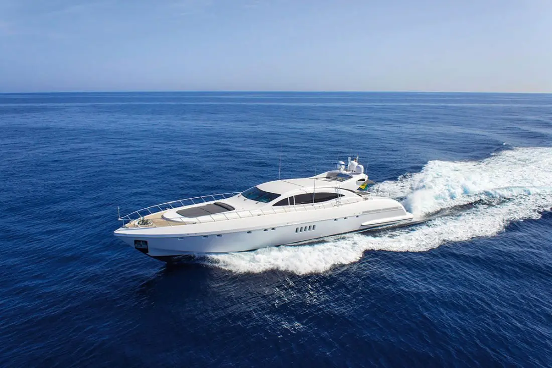 Mangusta 108, exterior — Menorca Yacht Rental, Menorca. Mangusta 108 — 33m