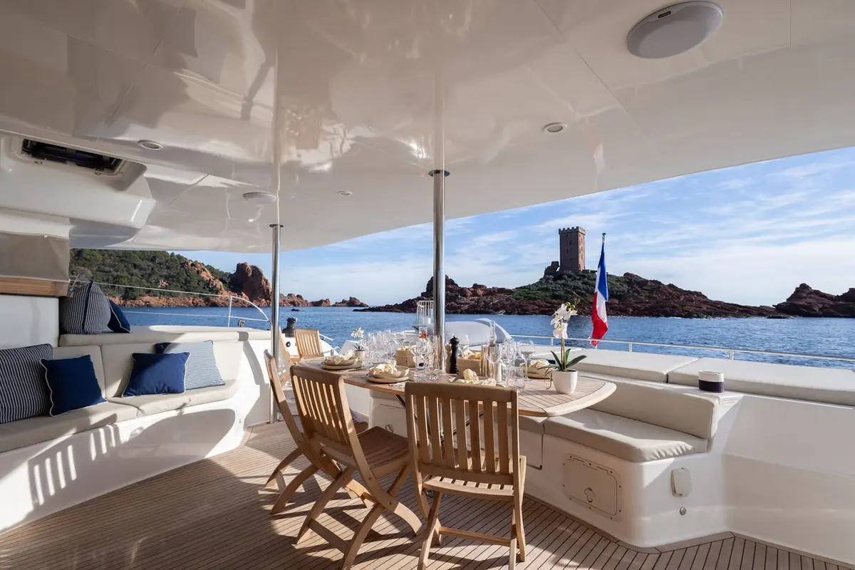 Moby-Dick, aft deck — Menorca Yacht Rental, Menorca. Moby-Dick — 20m