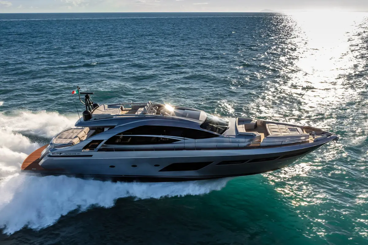 Pershing 8X, exterior — Menorca Yacht Rental, Menorca. Pershing 8X — 25m