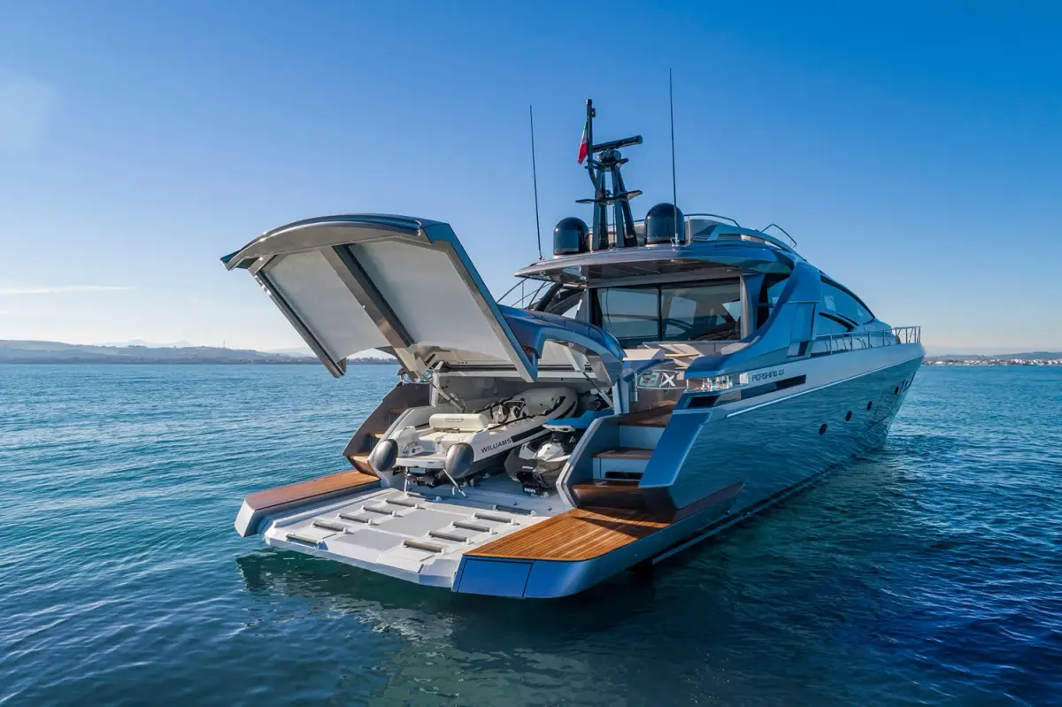 Pershing 8X, main deck — Menorca Yacht Rental, Menorca. Pershing 8X — 25m