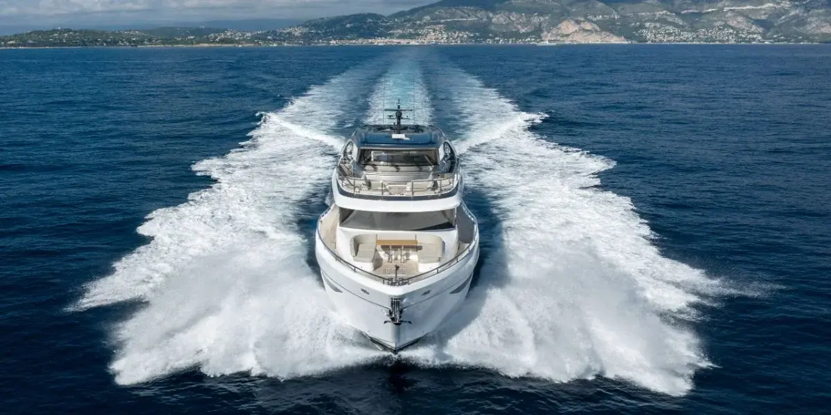 Princess Y80, aft deck — Menorca Yacht Rental, Menorca. Princess Y80 — 25m