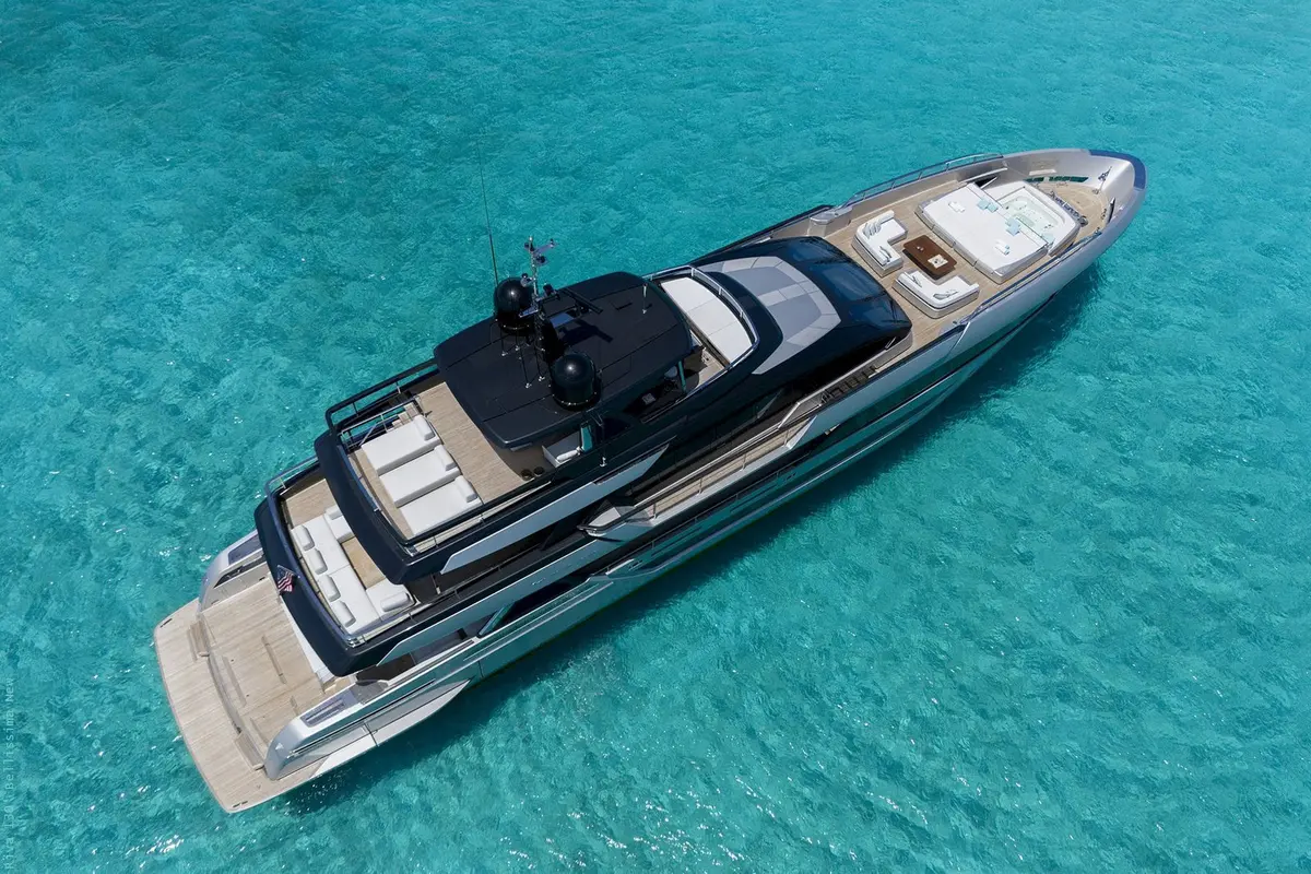 Riva 130, main deck — Menorca Yacht Rental, Menorca. Riva 130 — 40m