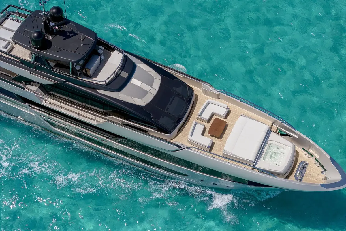 Riva 130, salon — Menorca Yacht Rental, Menorca. Riva 130 — 40m