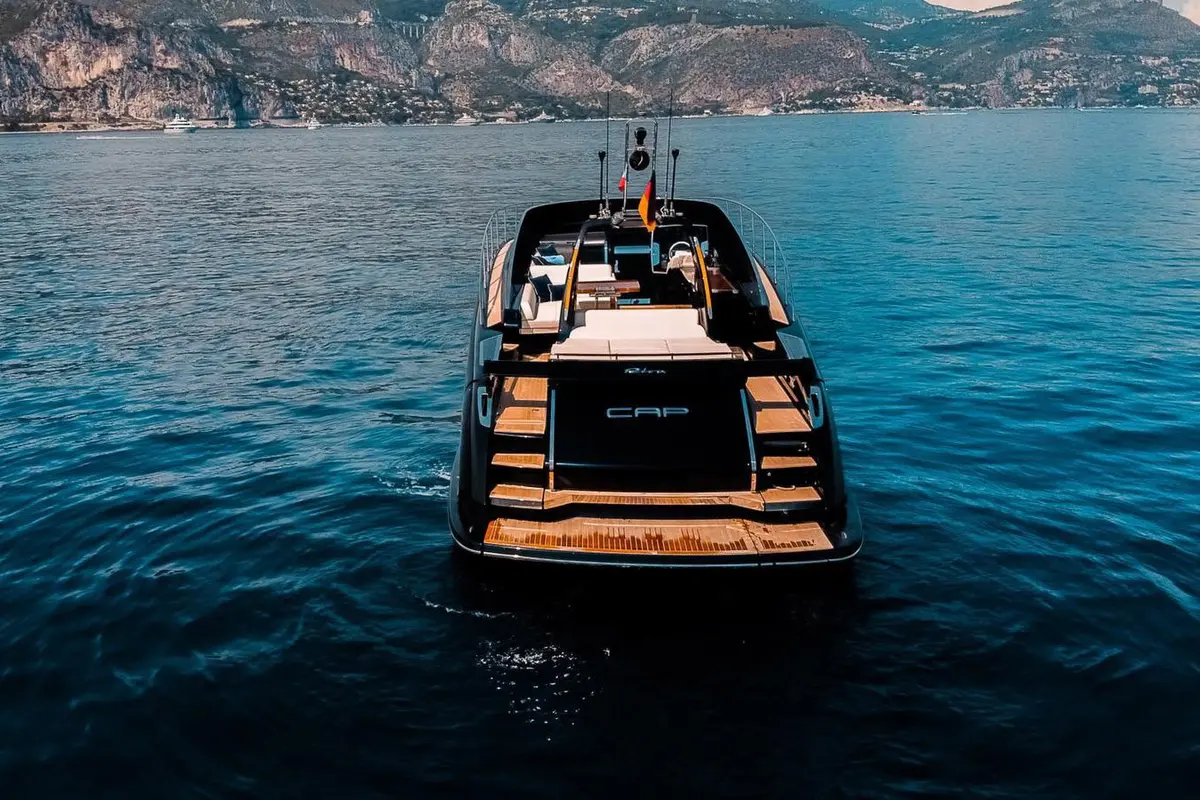 Riva 56 Rivale, aft deck — Menorca Yacht Rental, Menorca. Riva 56 Rivale — 17m