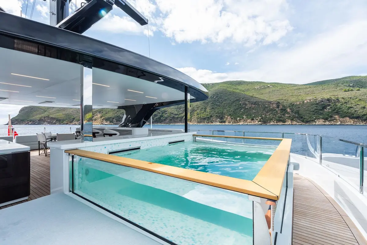 M, flybridge — Menorca Yacht Rental, Menorca. Five cabins, one heading, days that drift slowly